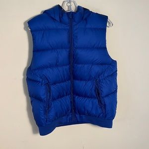 ZARA Boy’s Blue Puffer Vest with Hoodie Sz. 13/14